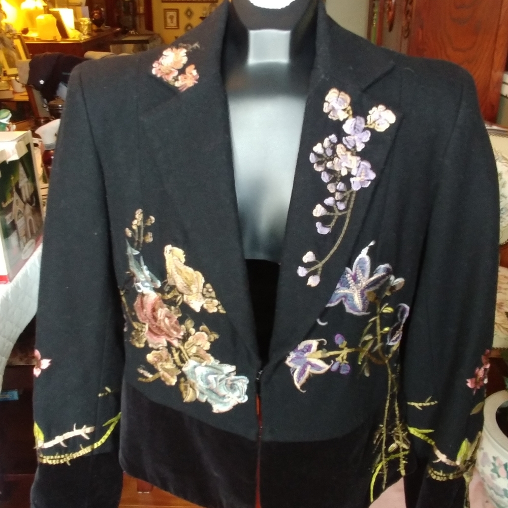 Embroidered Black Jacket